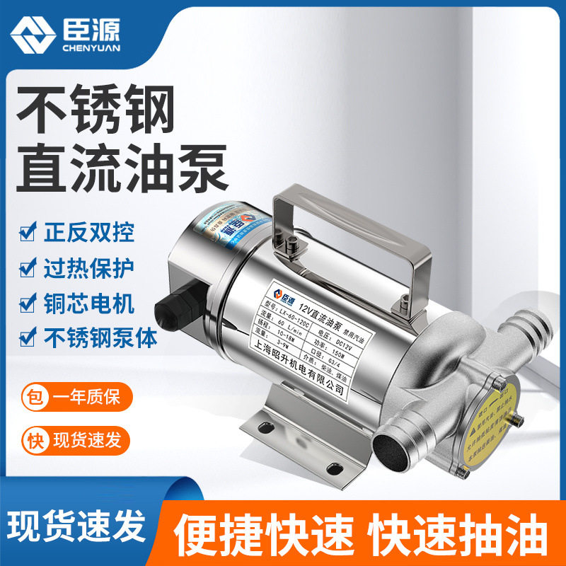 臣源不锈钢抽油泵柴油泵正反转电动油泵12V24V220V直流加油泵