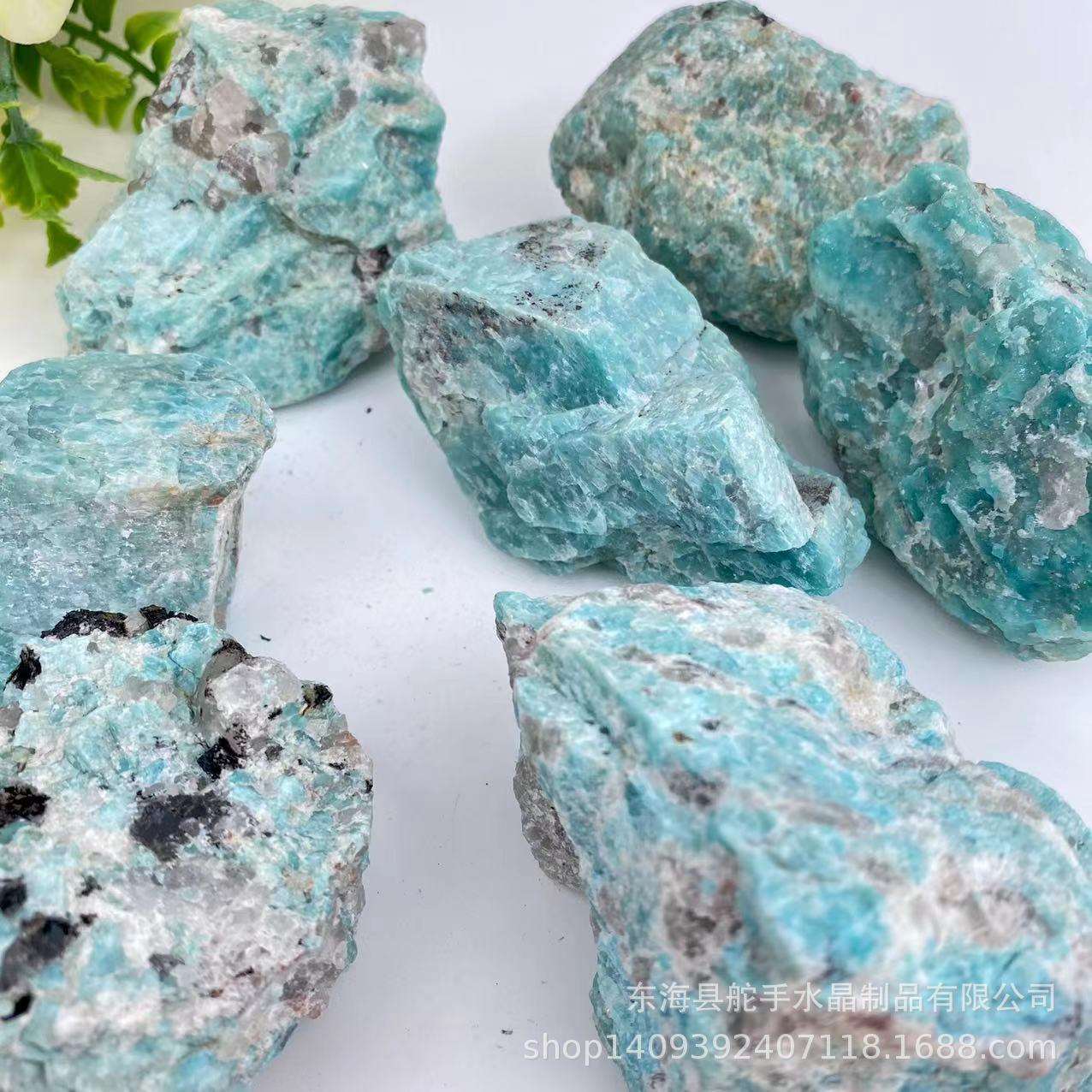 天然大块天河石原石裸石摆件毛料雕刻消磁净化水晶石原石办公摆件