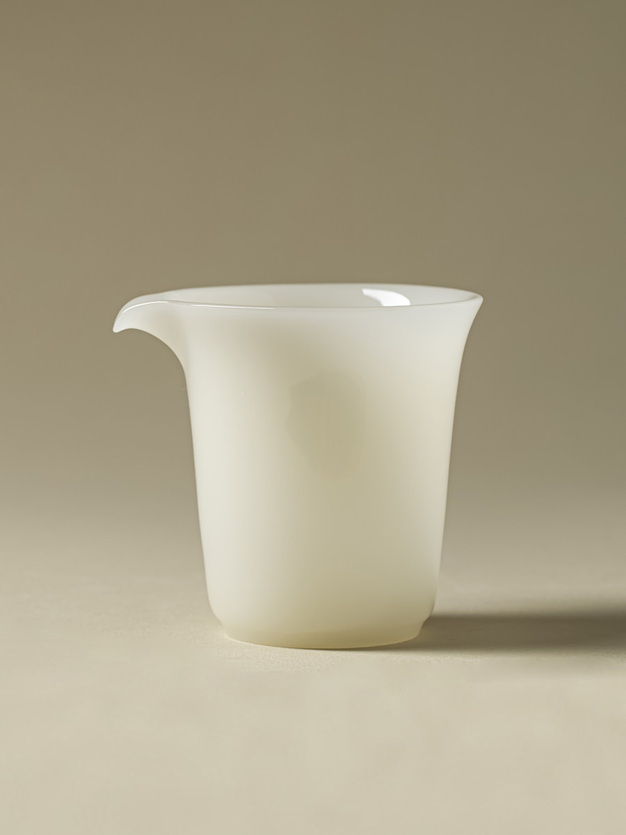 冰种羊脂玉瓷璞玉公道杯家用陶瓷功夫茶具配件高端白瓷茶海分茶器