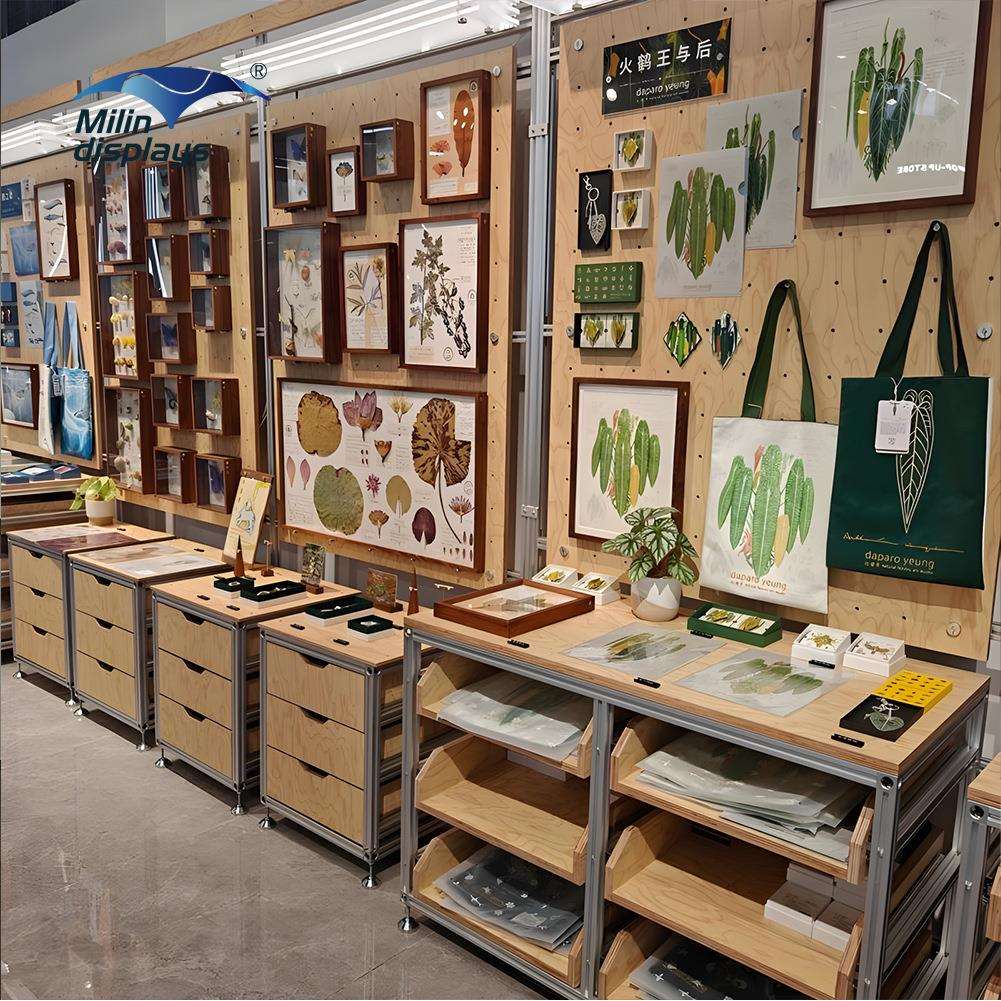 家具用品店精品百货展示架边柜带洞洞板中岛店铺展厅样板间置物架