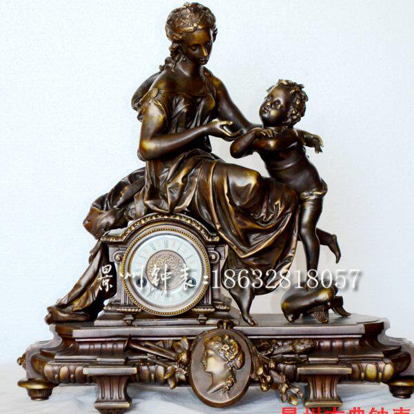 古钟 纯铜机械座钟 仿古做旧 欧式台钟 仿古董西洋国外回流钟