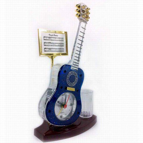 电子学生闹钟吉他时钟礼品创意简约时尚装饰艺术音乐摆件座钟表