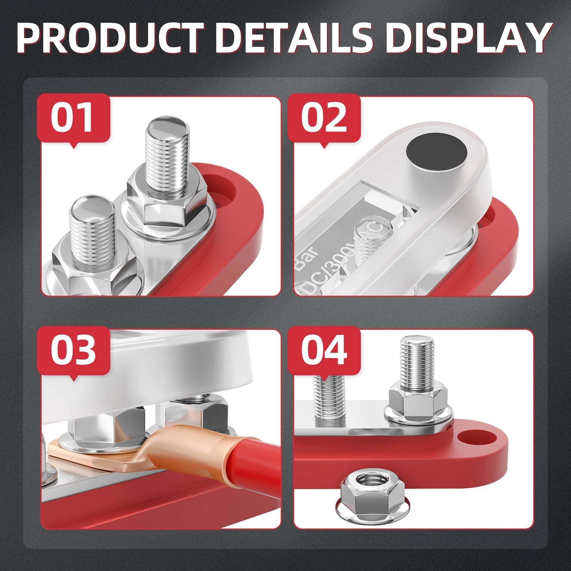 M8M10房车游艇汽车大电流汇流排汇线铜排接线柱150A-600A接线端子