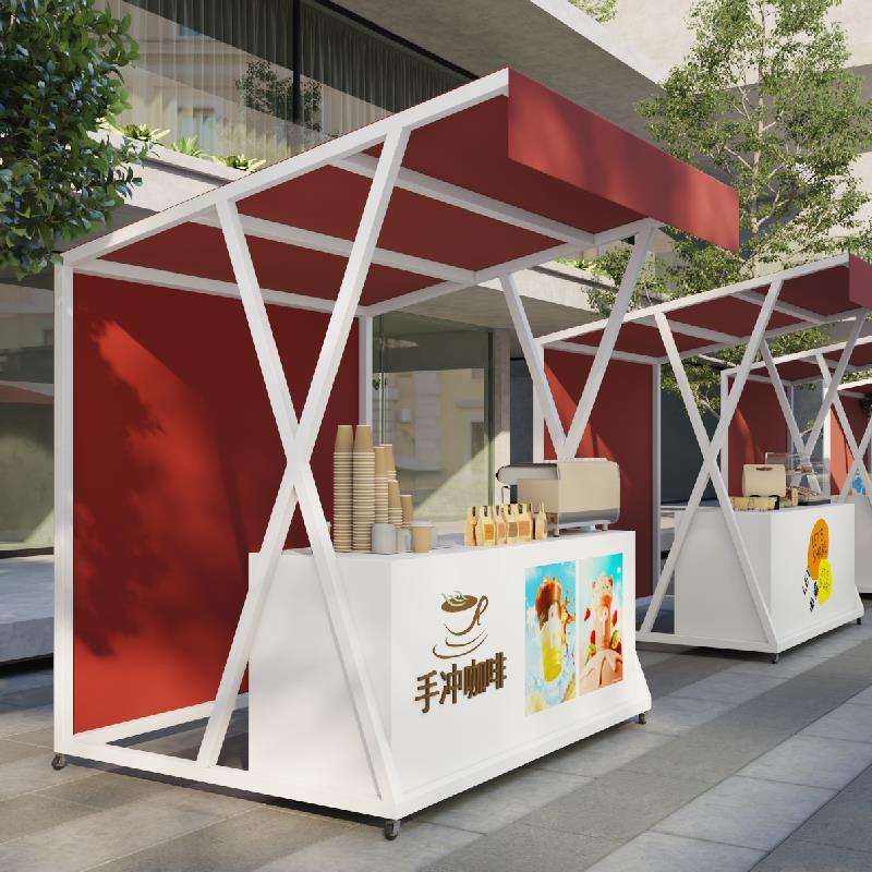 夜市活动摆摊棚架促销架户外流动摊位展示架创意市集商业街小吃车