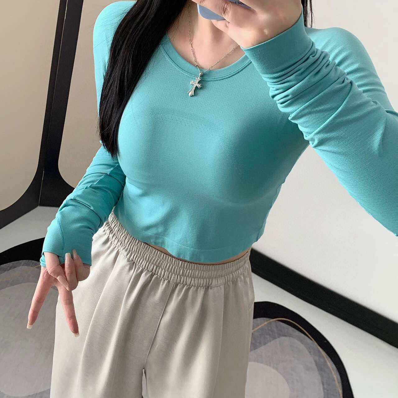 Swlftly Race超短露脐2.0运动紧身长袖无缝健身瑜伽普拉提网球女,运动服/休闲服装,运动T恤,淘宝优惠券,粉丝福利购,淘宝优惠卷