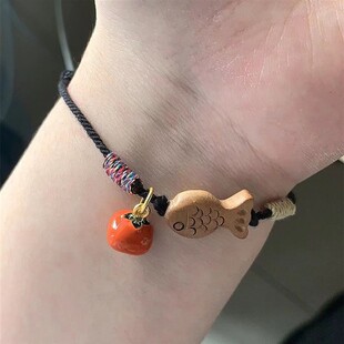 于适同款手链同款手链女年年有鱼柿柿如意j简约手绳手环情侣饰品