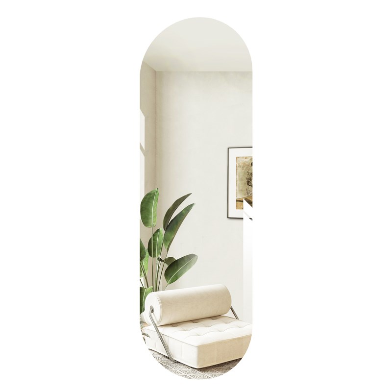 椭圆无框穿衣镜贴墙家用全身镜子入户玄关自粘防爆试衣镜免打孔