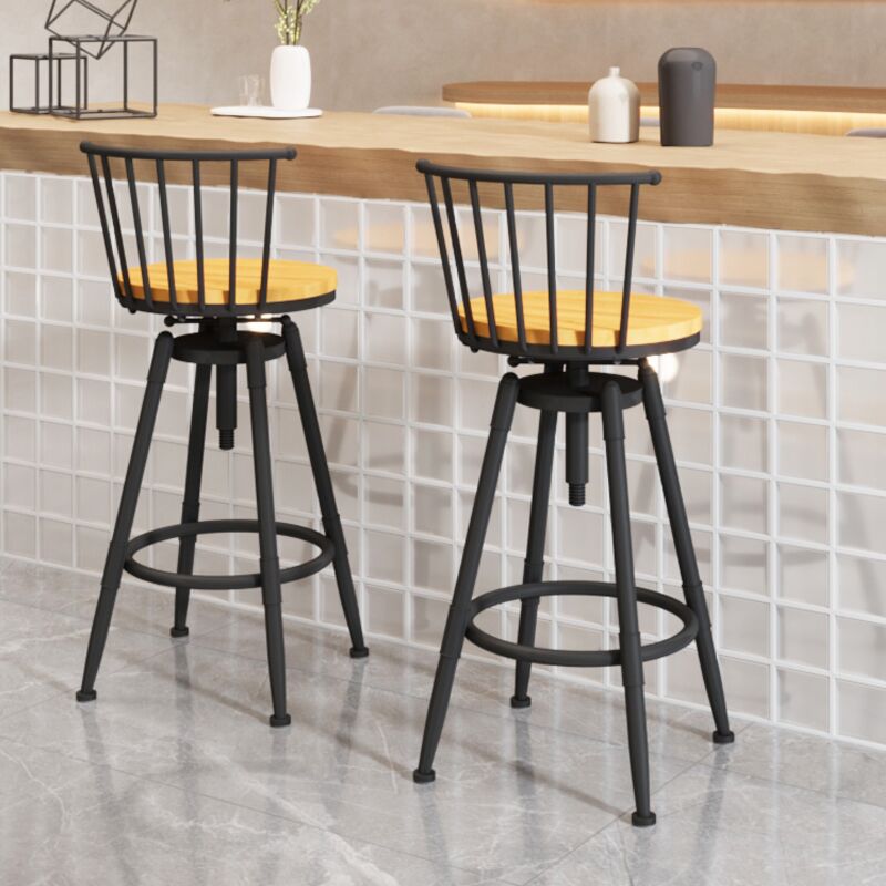 吧台椅工业风高脚升降旋转吧椅螺旋家用酒吧椅靠背铁艺转椅吧