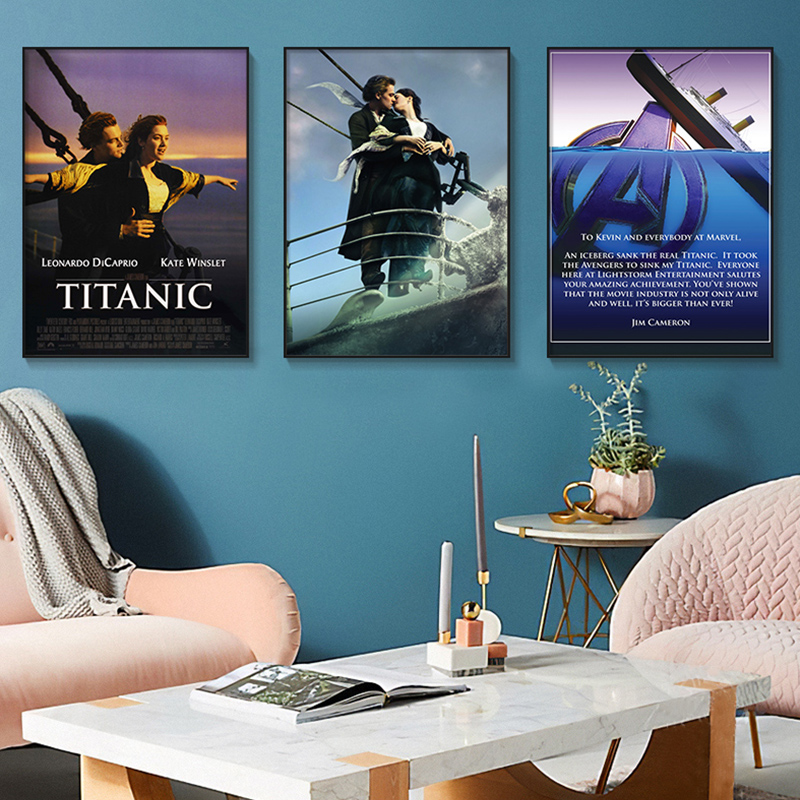 泰坦尼克号海报Titanic莱昂纳多经典爱情电影挂画复古咖啡厅酒吧