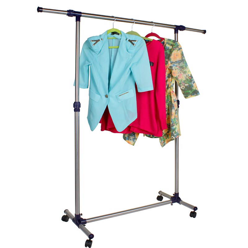 单杆式晾衣架不锈钢落地层晒衣架室内伸缩阳台挂衣架晒被架