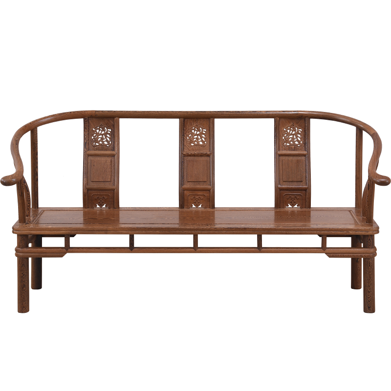 红木家具鸡翅木圈椅三人座中式实木太师椅仿古沙发椅