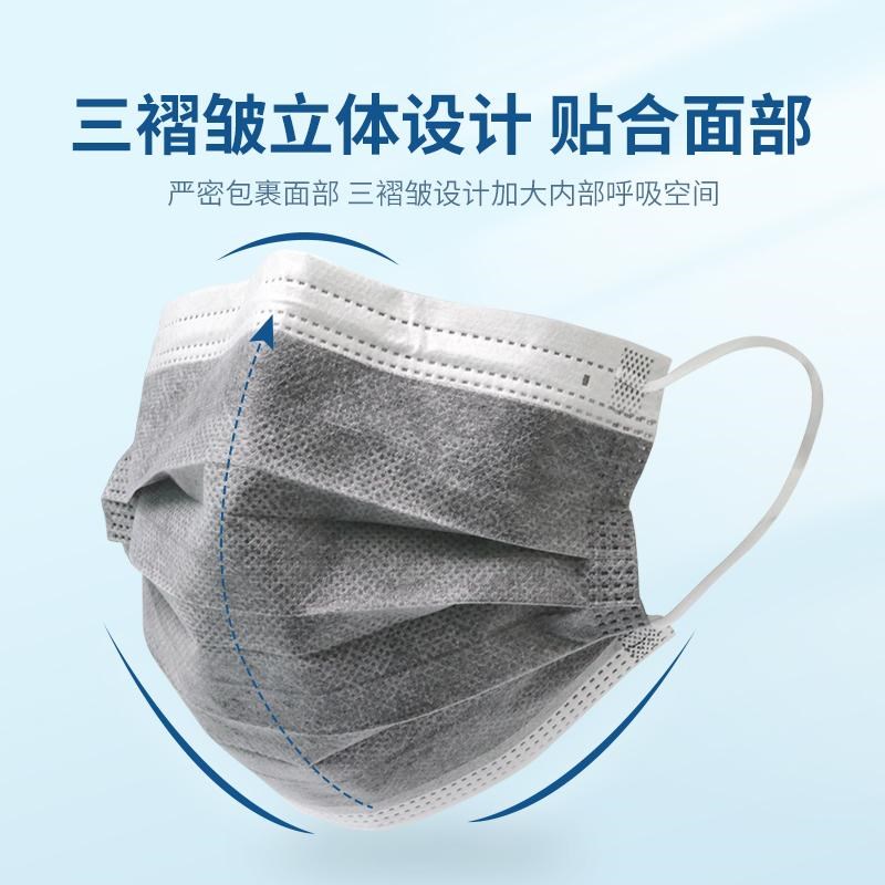 活性炭防尘口罩粉尘一次性四层透气实验室面罩防异味含熔喷布