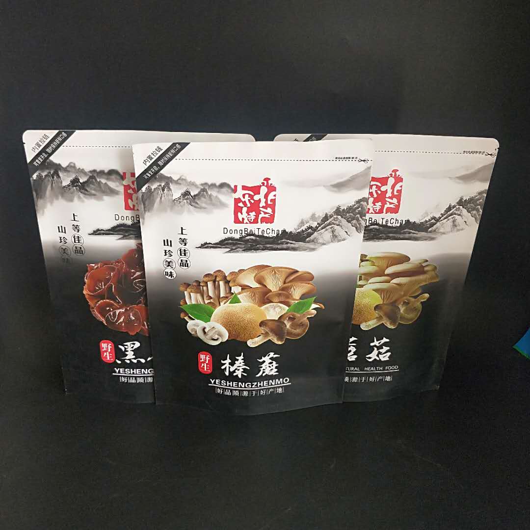新款秋木耳牛皮纸自封自立袋礼品袋野生蘑菇包装袋干果东北特产袋