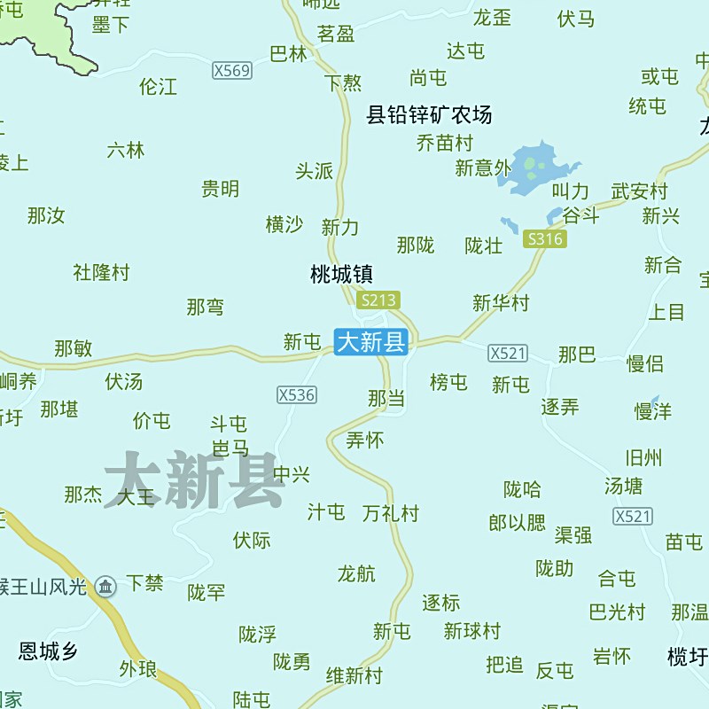 崇左市地图1.15m折叠家用高清办公室会议室书房新款墙贴装饰画