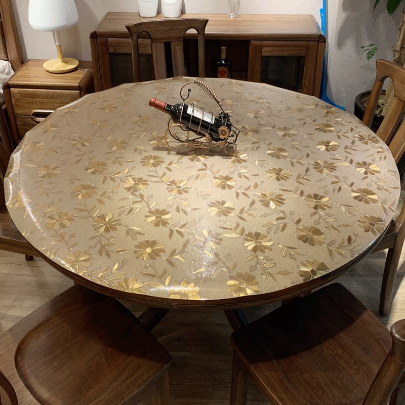 酒店大圆桌桌布pvc防水防油防烫圆形餐桌布磨砂软塑料玻璃