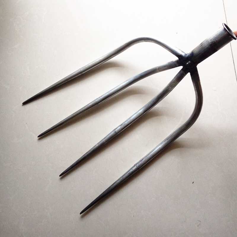 四股叉农用空心草叉子铁叉钢叉清垃圾叉废料叉粗齿大号农具四齿叉