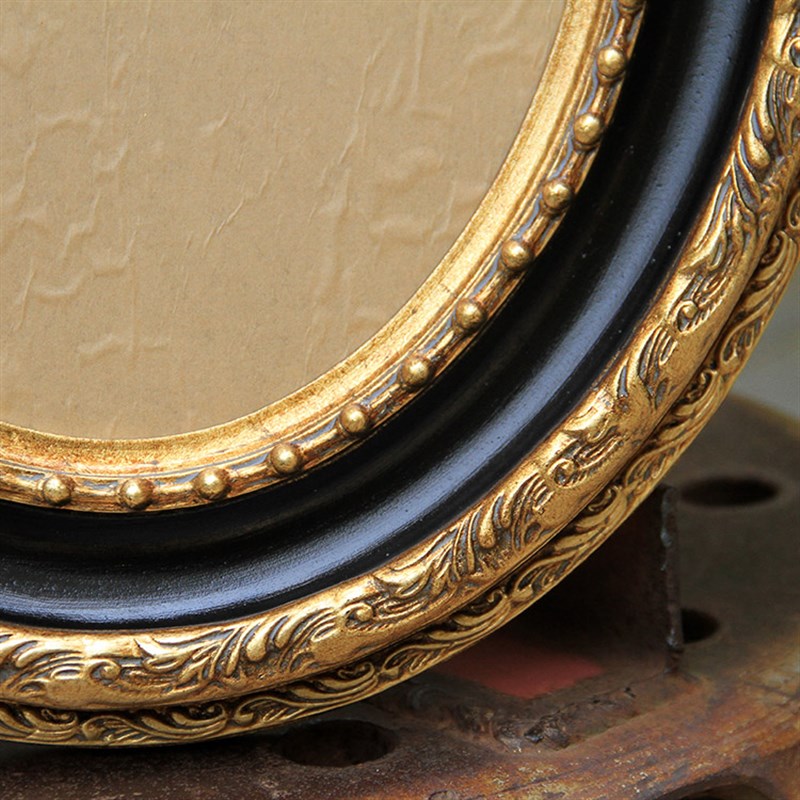 圆形油画框定制油画装裱黑色金色带有机玻璃圆形椭圆形宽度7cm