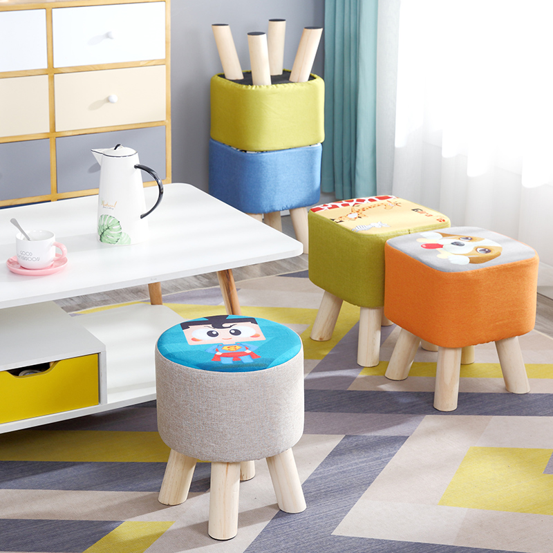 小家用小椅子时尚换鞋凳创意沙发凳矮卧室实木小板凳