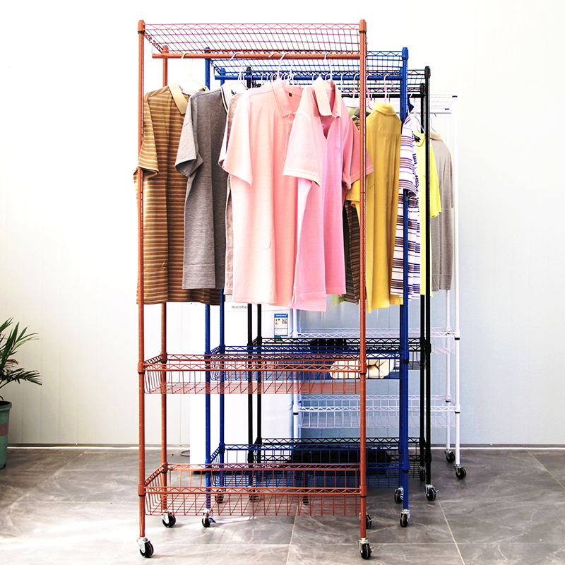 家庭阳台单杆晾衣架卧室移动落地挂衣架宿舍学生衣架女生架子