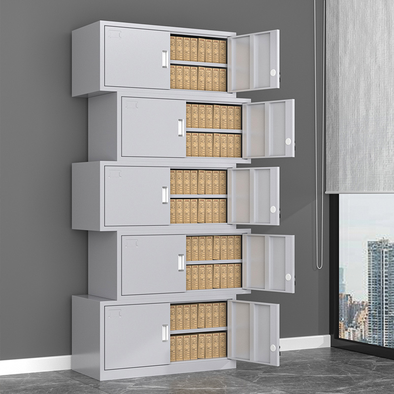 凭证资料柜财务室铁门文件柜钢制会计合同档案柜分体通体五节柜子