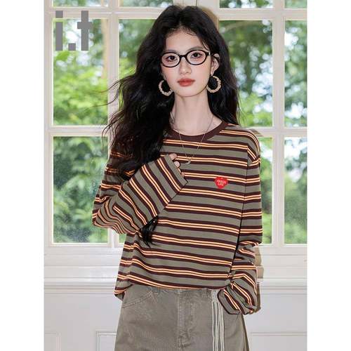 itCHOCOOLATE潮流条纹长袖T恤