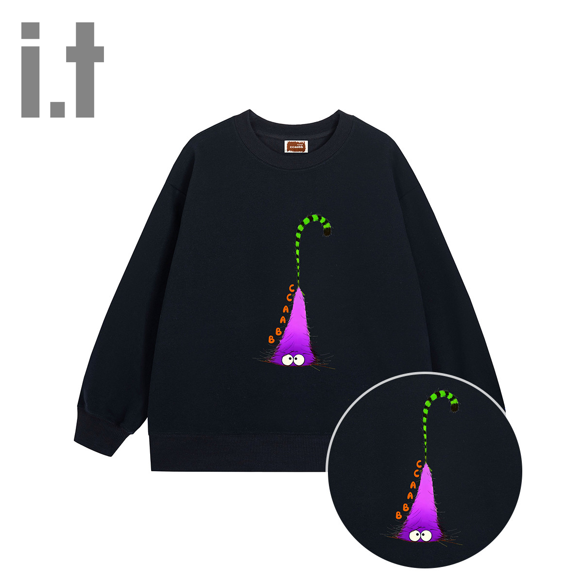 i.t ccaabb【情侣同款】时尚流行宽松圆领套头百搭卫衣上衣K