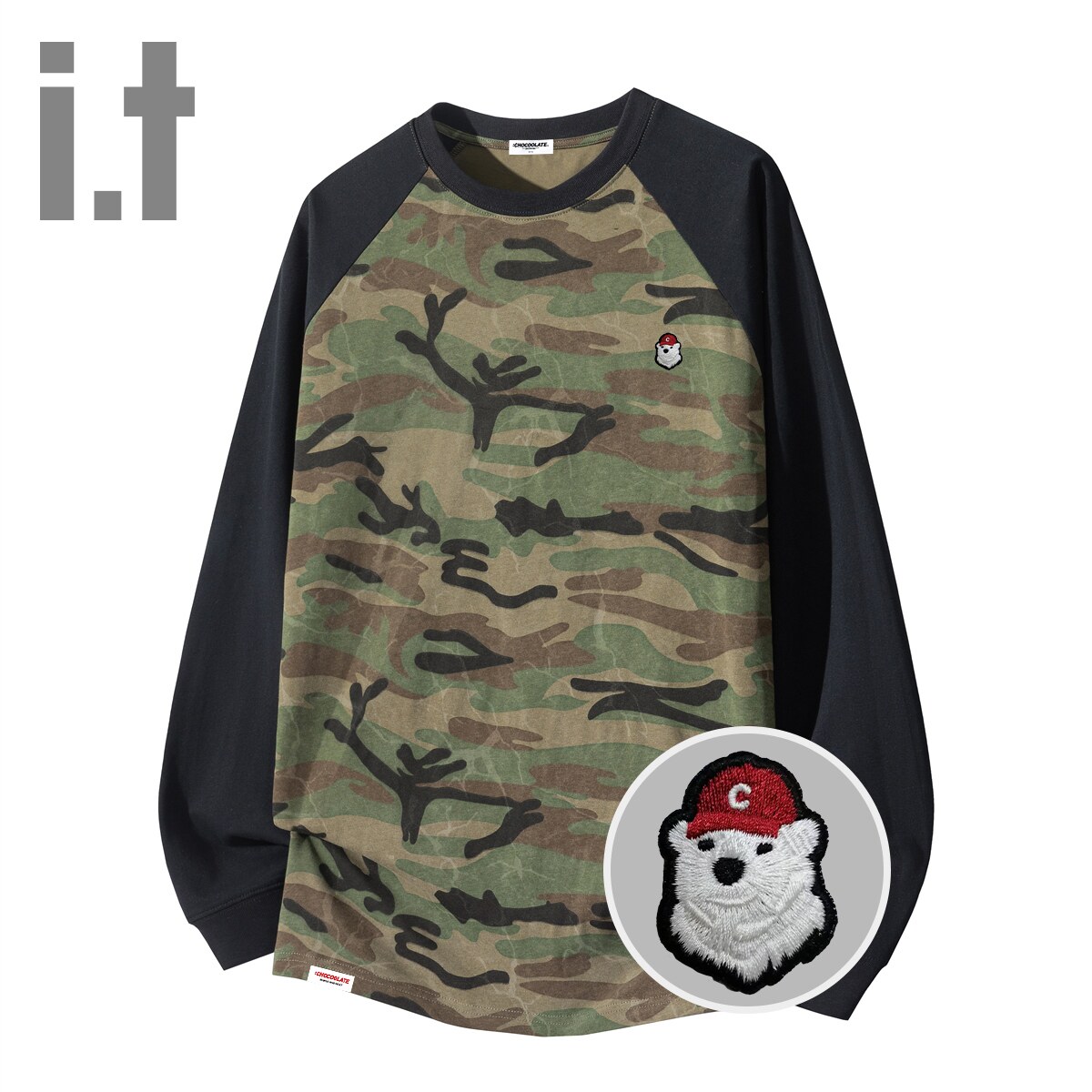 CHOCOOLATE迷彩全棉长袖T恤