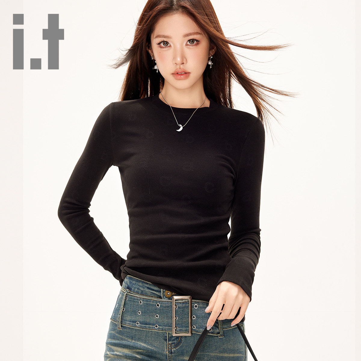 it ccaabb春秋新款女式打底衫修身内搭显瘦百搭长袖T恤上衣女装K