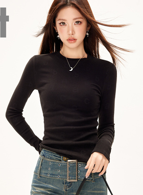 it ccaabb春秋新款女式打底衫修身内搭显瘦百搭长袖T恤上衣女装K