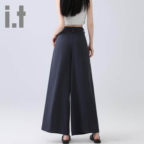 it ccaabb2025休闲裤女春夏新款女装褶皱设计感宽松大码阔腿裤K