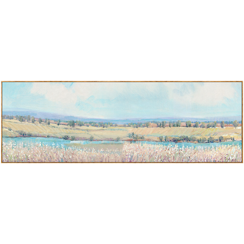 墙蛙欧式田园卧室床装饰画现代风景挂画客厅背景墙壁画油画