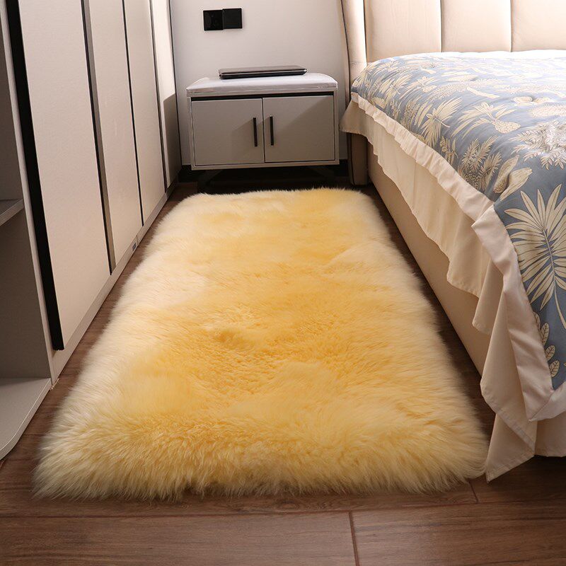 卧室床边羊毛地毯长方形加厚羊皮褥子纯色皮毛一体羊毛垫