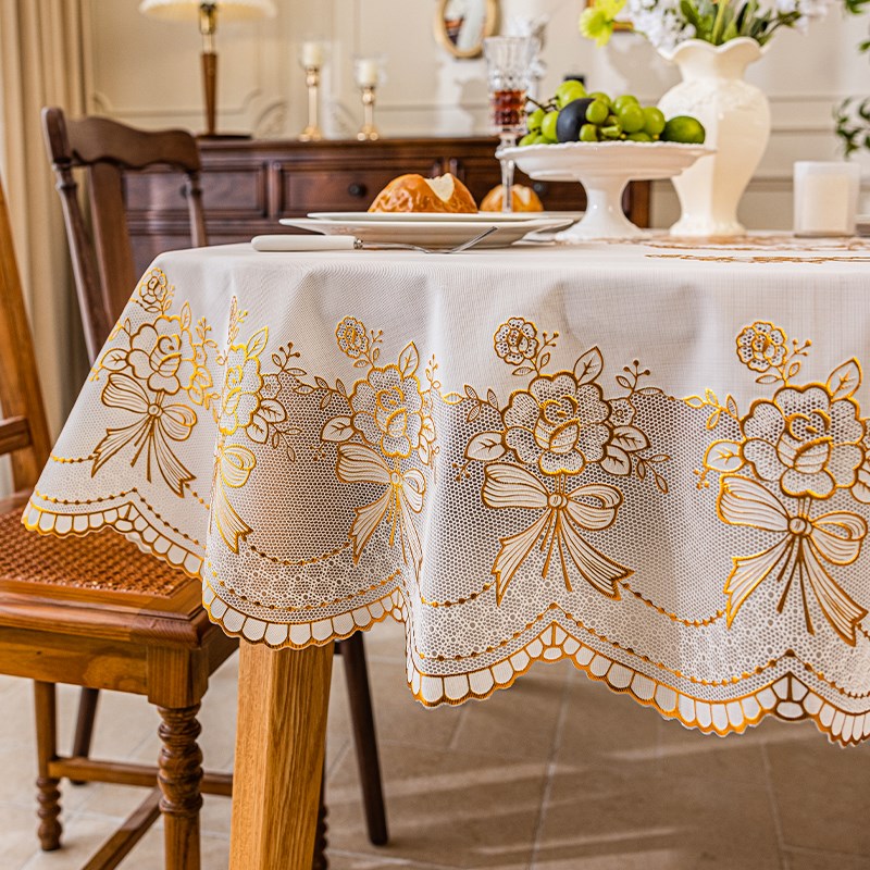 PVC椭圆桌布长方形茶几垫防水防油免洗防烫隔热台布欧式餐桌垫