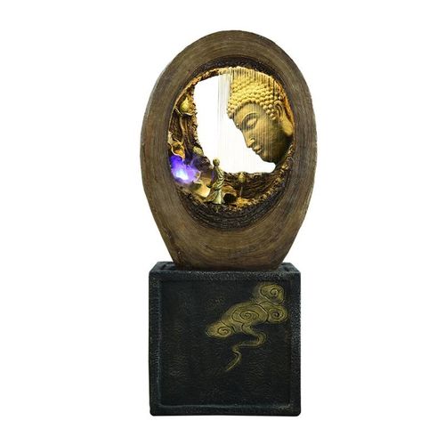 客厅玄关电视柜流水招财景观加湿器装饰工艺品中式旁落地创意