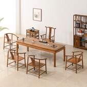 鸡翅木茶桌椅新茶台全实木功夫茶几茶艺桌红木