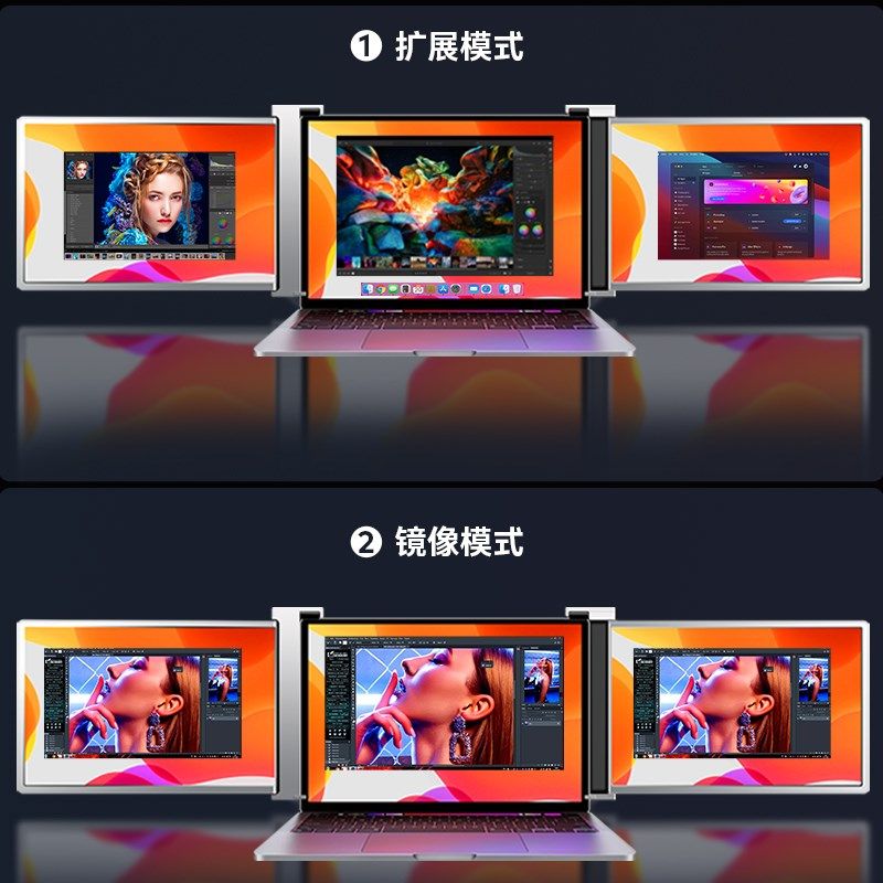 FOO富博英寸屏便携式显示器笔记本副屏宽办公炒股扩展三屏,电脑硬件/显示器/电脑周边,便携显示器/显示屏,淘宝优惠券,粉丝福利购,淘宝优惠卷