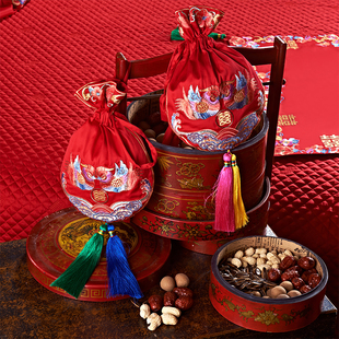 高端结婚床上用品四件套刺绣大红色婚庆婚房喜被新婚礼被罩多件套