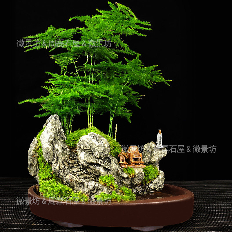 热卖树脂古物小李白奇石山水盆景假山沙盘枯山水造景装饰