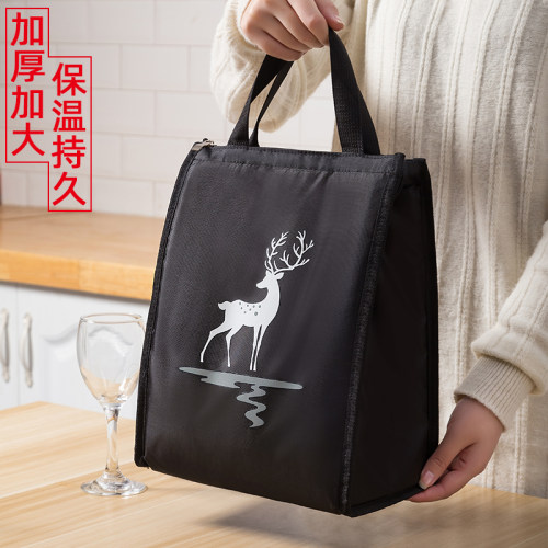 便当包上班带饭保温保冷加厚饭盒袋子拉链款大容量外出野餐包