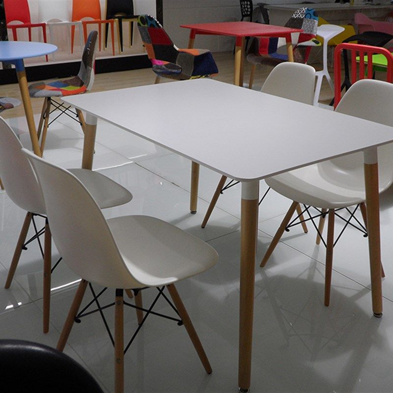 现代实木伊姆斯方桌时尚餐桌长桌洽谈桌会议桌子