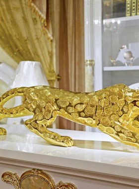 大号招财金钱豹客厅电视柜家居酒柜办公室装饰店铺业礼品