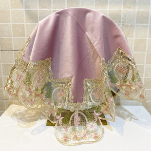 防尘布遮盖防灰尘镜子遮挡帘梳妆台镜子遮挡帘蕾丝布料盖布欧式子