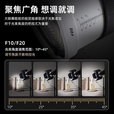 F2菲涅尔光学透镜创意摄影摄像聚光筒保荣卡口LED调焦聚光镜头四