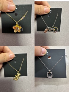 外贸出口单c系列尾货合集 笑脸项链 心连心项链锆石耳钉