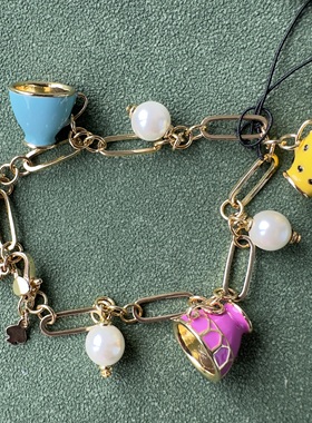 外贸出口单 茶杯手链茶壶毛衣链 耳钉 趣味十足的首饰