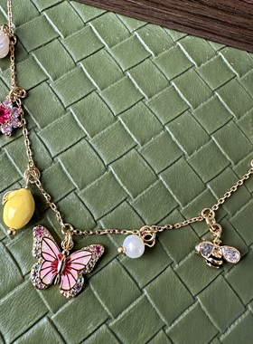 外贸出口k系列蝴蝶柠檬淡水珠锆石手链项链 耳钉