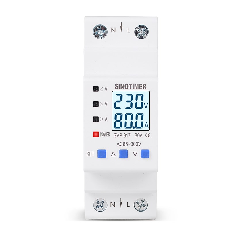 SVP917智能自复式过压欠压保护器2P开关过流过载过欠压保护器