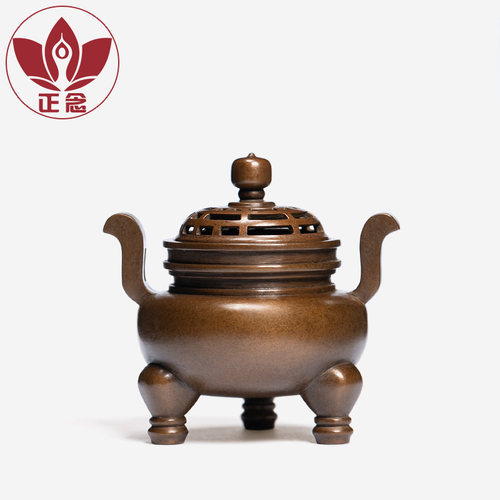 庆松堂苏工铜炉名家胡庆松制太和宝薰三足朝冠耳薰炉复古薰香