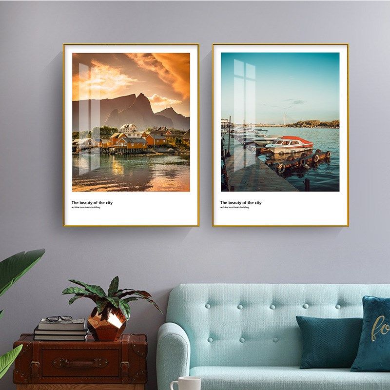 现代客厅装饰画沙发背景三联画风景图案大气卧室玄关走廊墙画,家居饰品,现代装饰画,淘宝优惠券,粉丝福利购,淘宝优惠卷