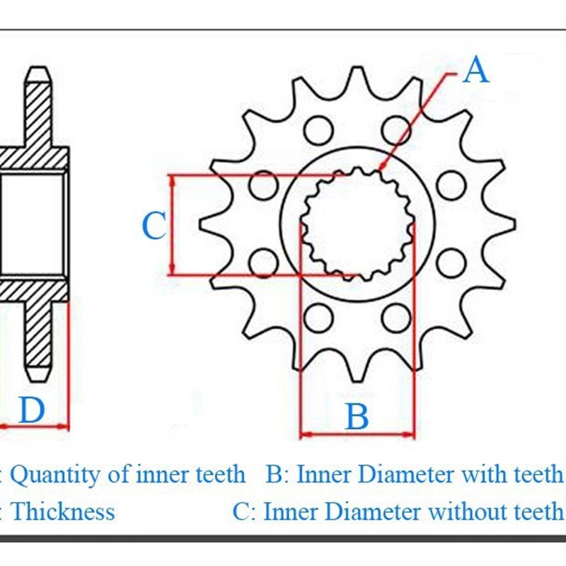 KX0 KLX300 KLX300R 0Ninja ER-6f EX6 ER-6n ER6前链轮